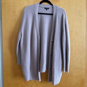 Quince Ribbed Cardigan Sweater - Mauve